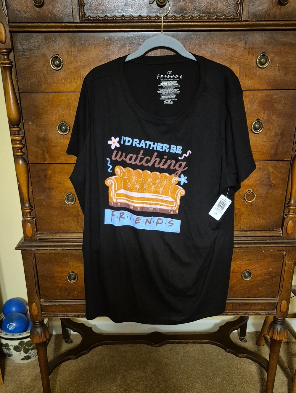 Friends Black Graphic Tee - "I'd Rather Be Watching Friends" Torrid Size 3